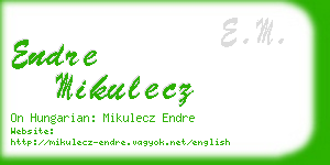 endre mikulecz business card